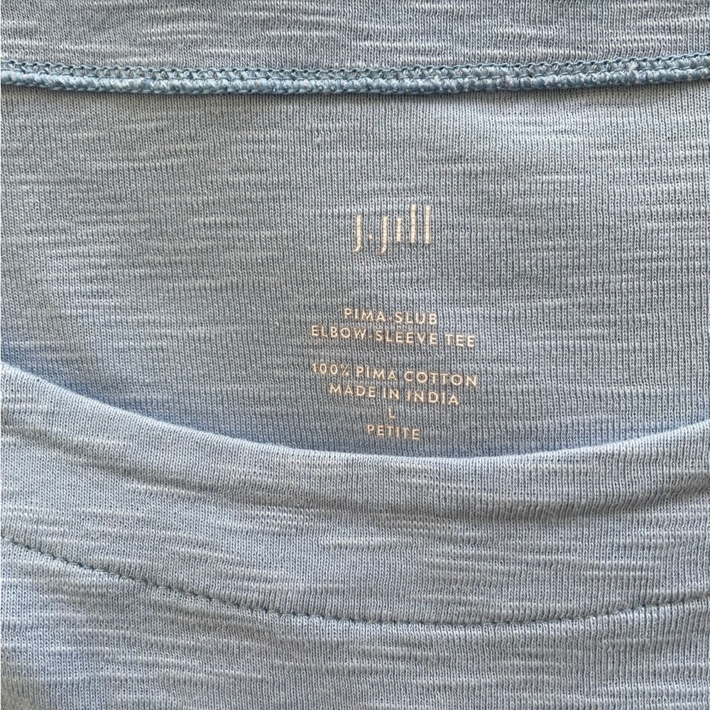 J. Jill Blue Relaxed Short Sleeve T-Shirt - Picture 5 of 5